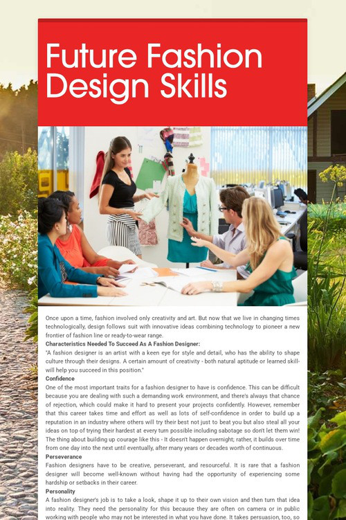 Future Fashion Design Skills