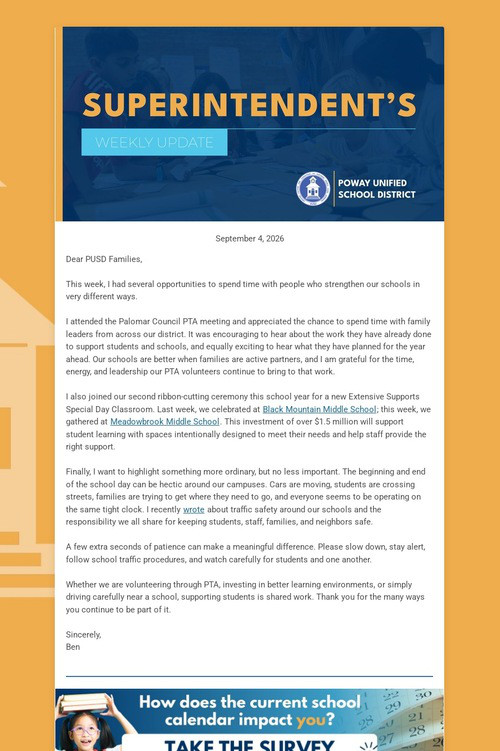 Superintendent's Weekly Update
