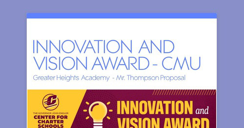 INNOVATION AND VISION AWARD - CMU