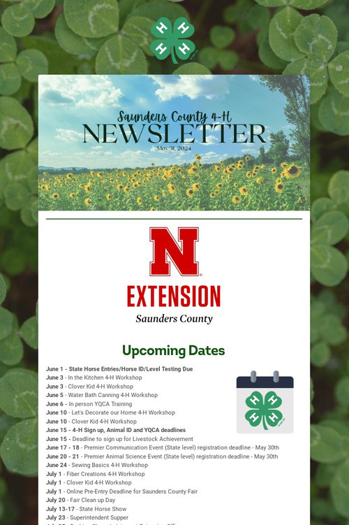 Saunders County 4-H Update