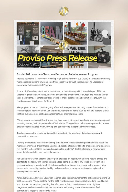 Proviso Press Release