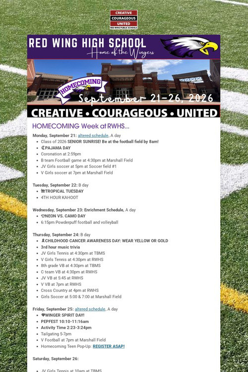 RWHS Student Newsletter 5 HOCO