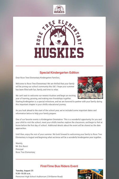 Rose Tree Elementary Weekly Update