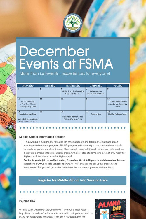 December Events at FSMA