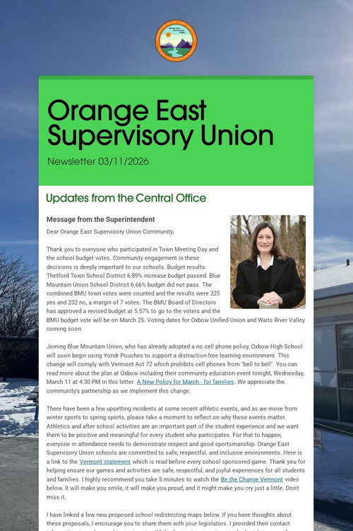 Orange East Supervisory Union