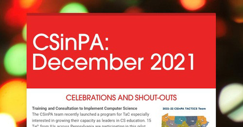 CSinPA: December 2021