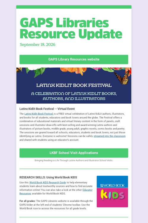 GAPS Libraries Resource Update