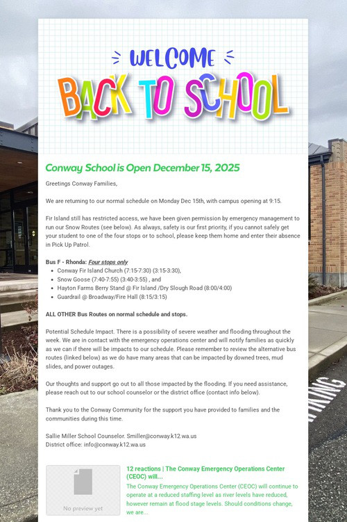 Conway School Open