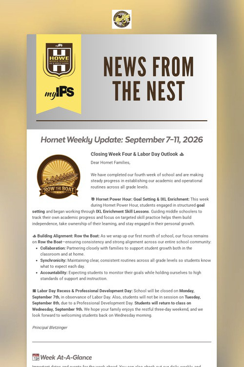 TCHMS Weekly Update