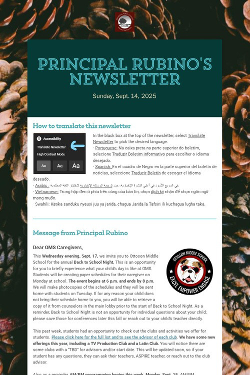 Principal Rubino's Newsletter