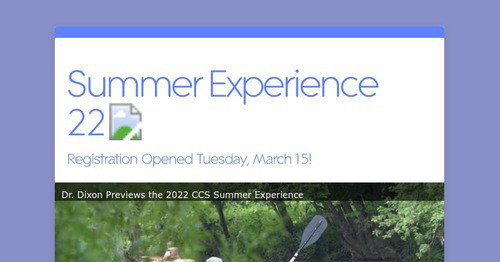 CCS Summer Experience