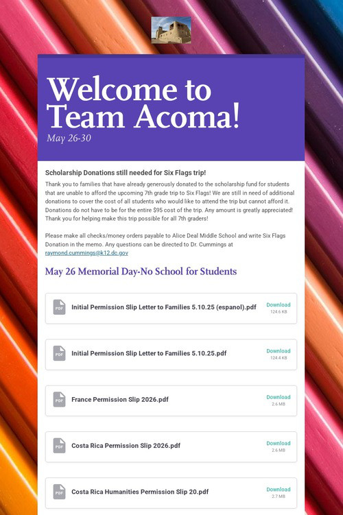 Welcome to Team Acoma!