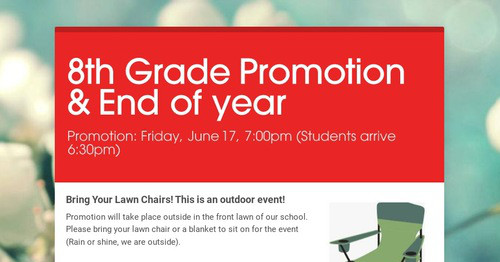 8th Grade End-of-Year And Promotion