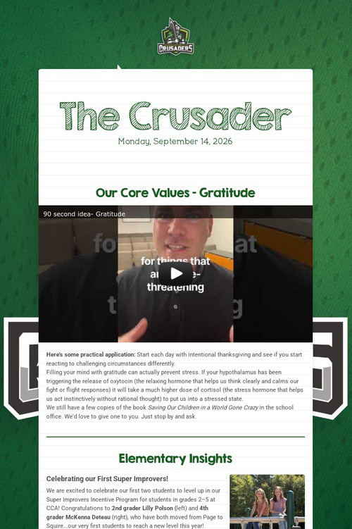 The Crusader 9/14