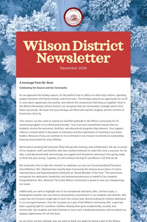 Wilson District Newsletter