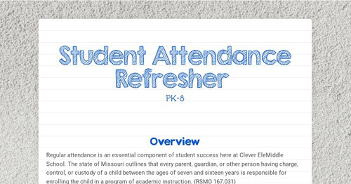 Student Attendance Refresher