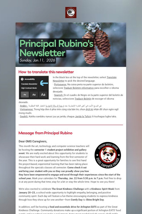 Principal Rubino's Newsletter