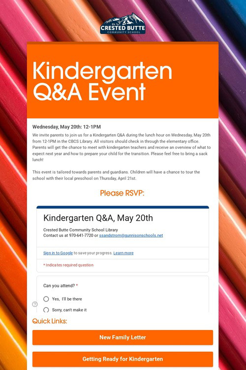 Kindergarten Q&A Event