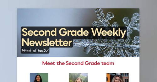 Second Grade Weekly Newsletter