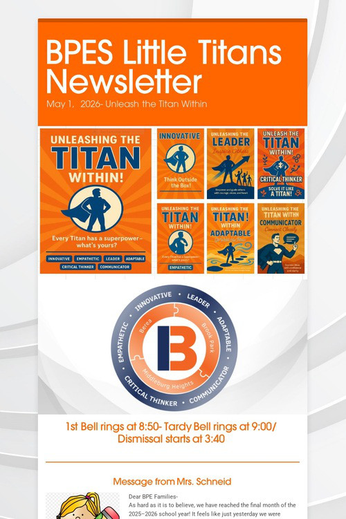 BPES Little Titans Newsletter
