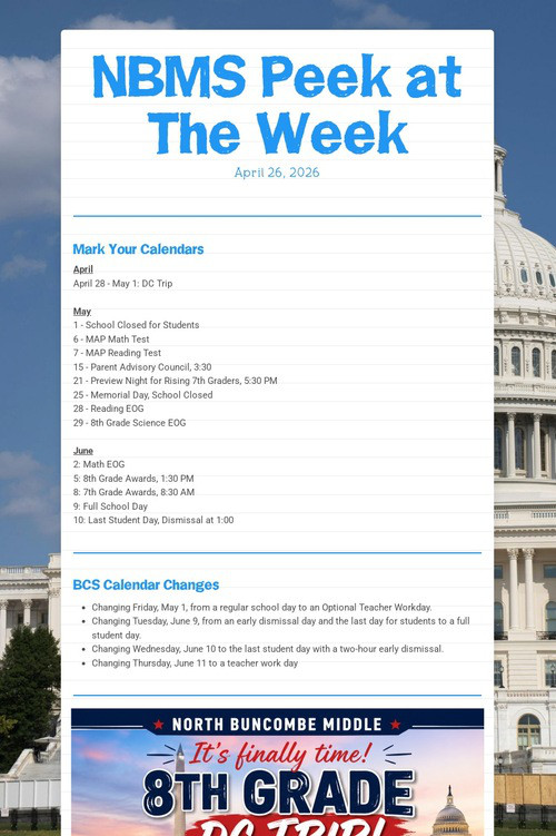 NBMS Peek at The Week