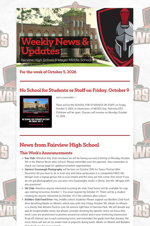 Weekly News & Updates