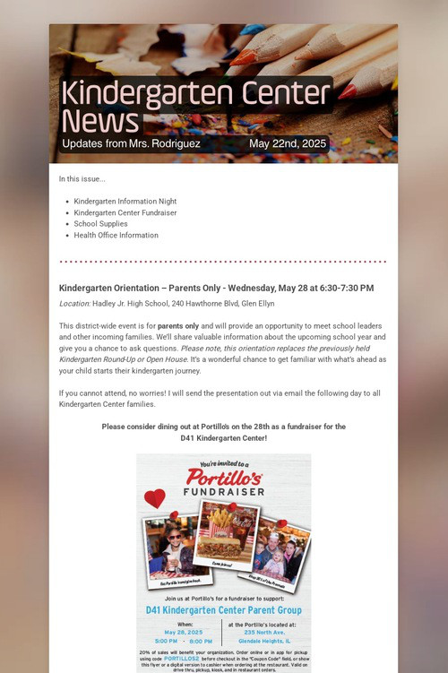 Kindergarten Center News