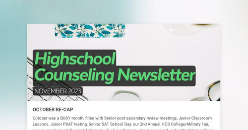 Highschool Counseling Newsletter
