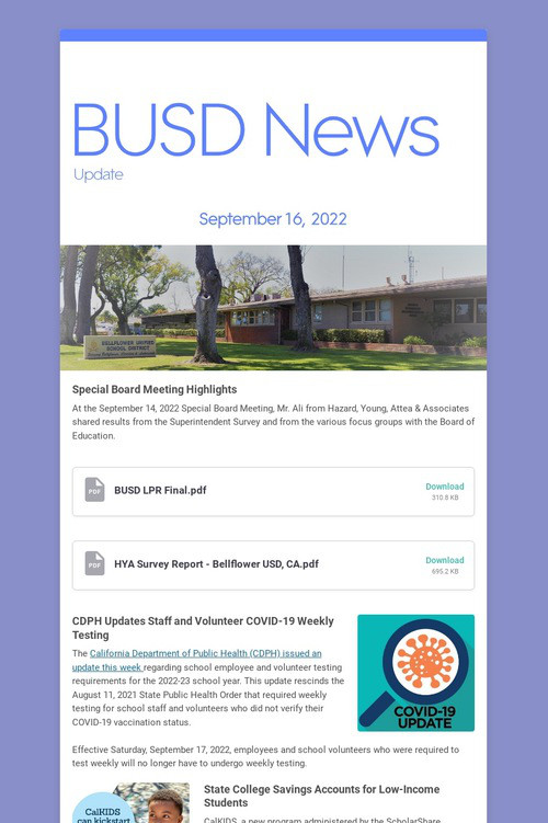 BUSD News