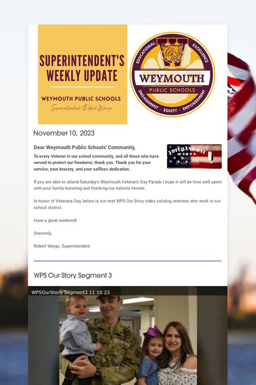 Superintendent's Weekly Update