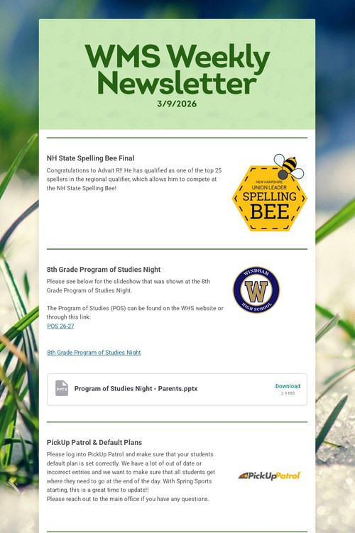 WMS Weekly Newsletter