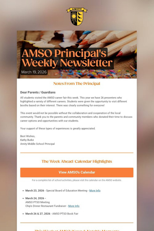 AMSO Principal's Weekly Newsletter