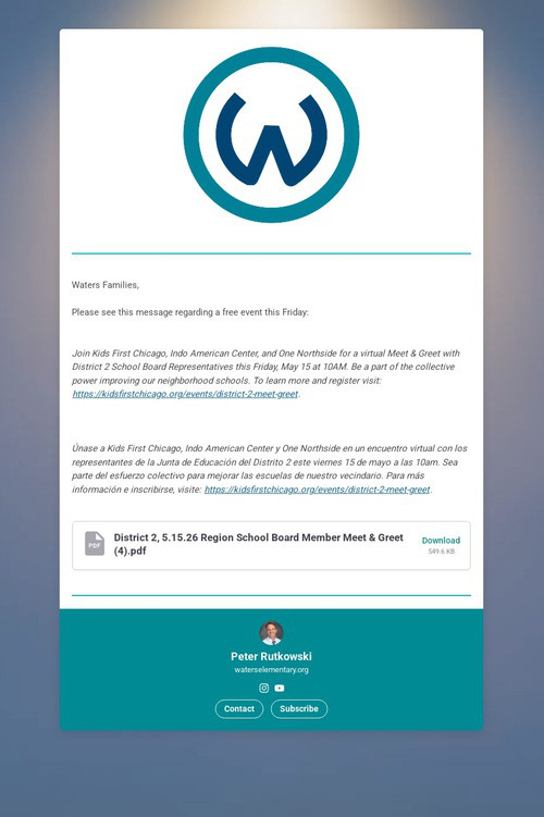 Waters Bike Bus Updates