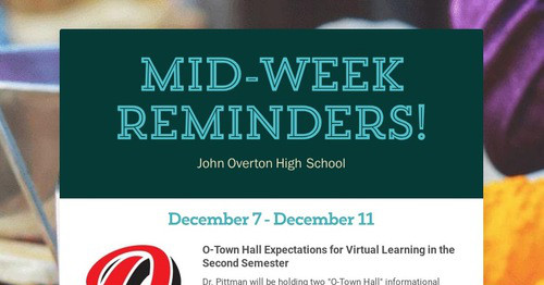Mid-Week Reminders!