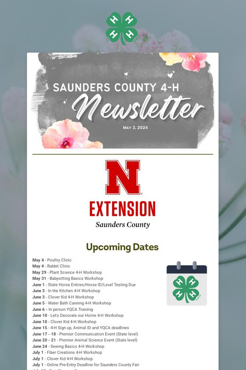 Saunders County 4-H Update