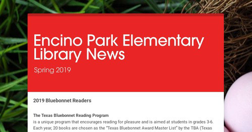 Encino Park Elementary Library News | Smore Newsletters