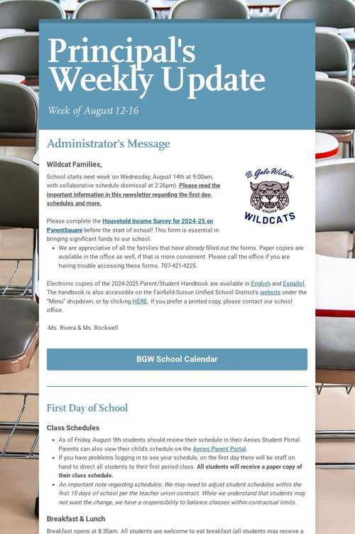 Principal's Weekly Update