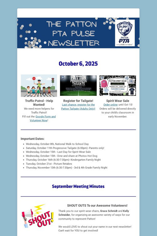 Patton PTA Pulse Newsletter
