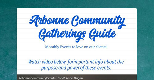 Arbonne Community Gatherings Guide