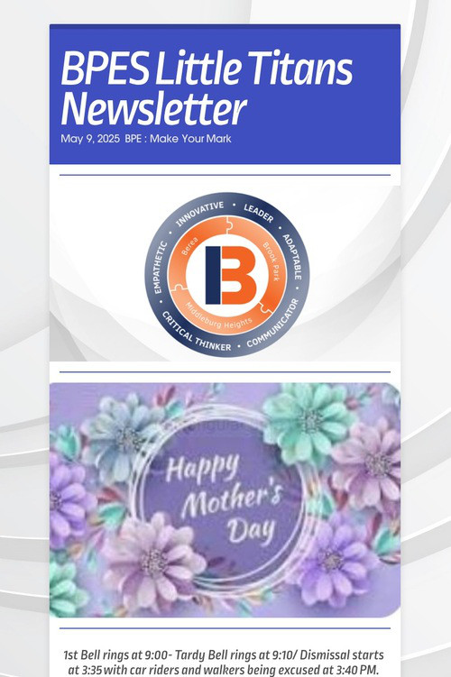 BPES Little Titans Newsletter