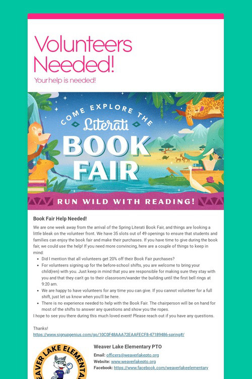 Volunteers Needed!