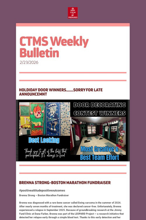 CTMS Weekly Bulletin