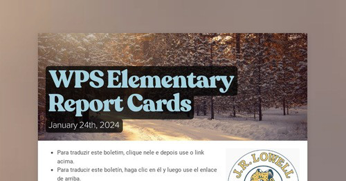 WPS Elementary Report Cards
