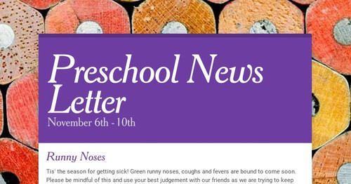 Preschool News Letter