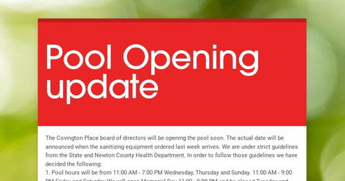 Spring Pool Opening Newsletter Design newsletters to spread the word online | Smore