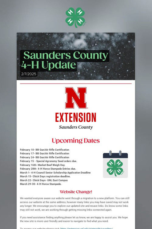 Saunders County 4-H Update