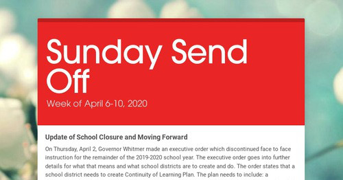 Sunday Send Off | Smore Newsletters for Education