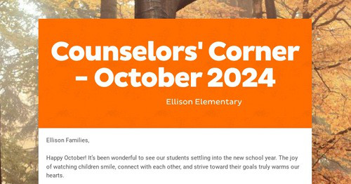 Counselors' Corner - October 2024