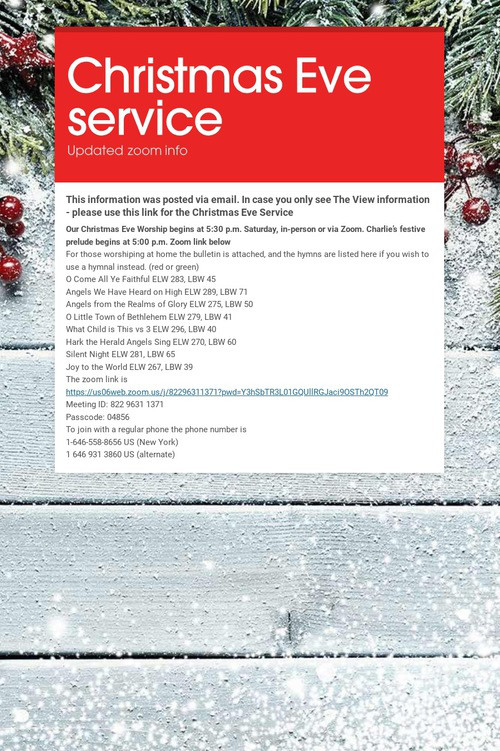 Christmas Eve service