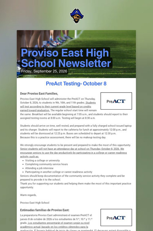 Proviso East High School Newsletter
